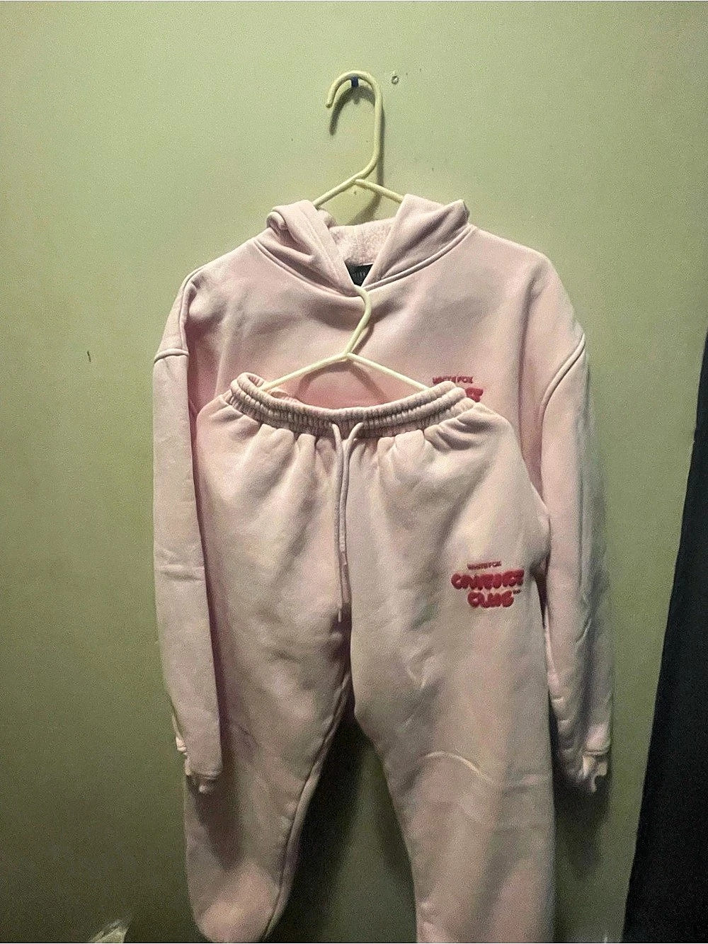 White Fox Comfort Club Pink Hoodie Jogger Set